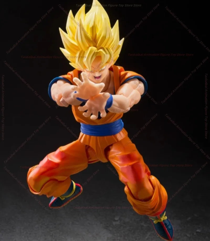 Original Bandai Dragon Ball Z S.H. Figuarts Super Saiyan Son Goku 3.0 The Games Begin Anime Action Figure Model Toys Gifts