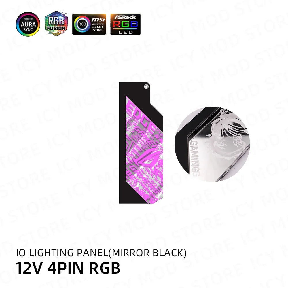 DIY Motherboard IO Decoration Cover RGB Lighting Panel Chassis MOD ARGB MOBO I/O Customize Mainboard Cover AURA SYNC PC Case
