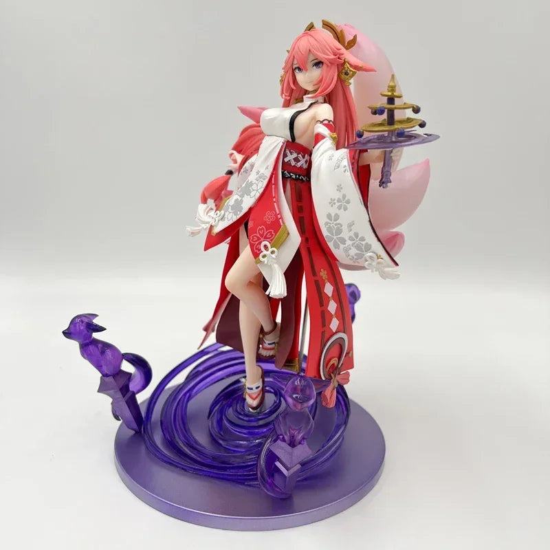 25cm/9.84in Genshin Impact Yae Miko Figure Game Peripherals Figurine Action cartoon Statue Model Toy Collectible Ornaments Gifts