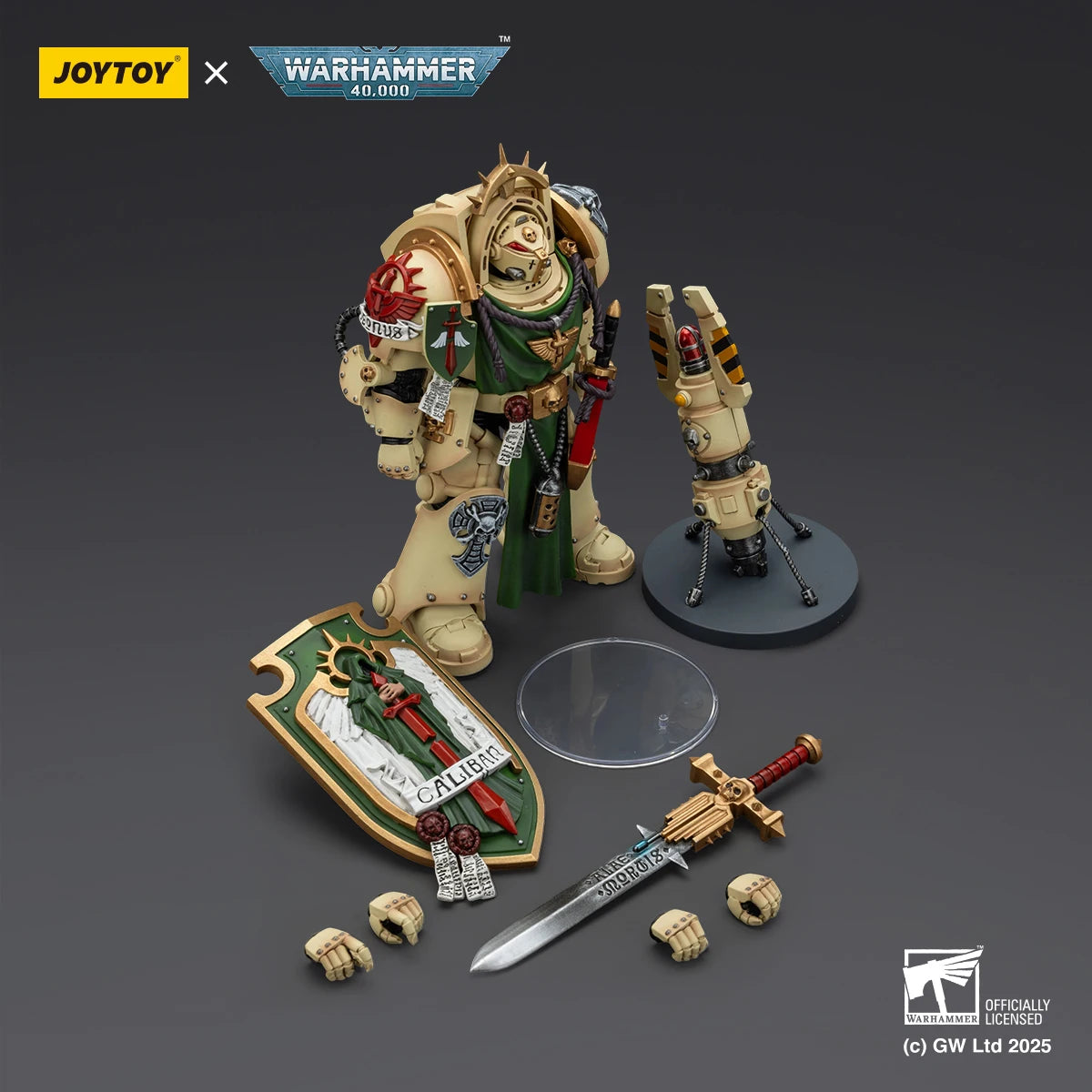 JOYTOY Warhammer 40K 1/18 Dark Angels Deathwing Knight With Power Sword Storm Shield Soldier Figurine Action Figure Model Dolls