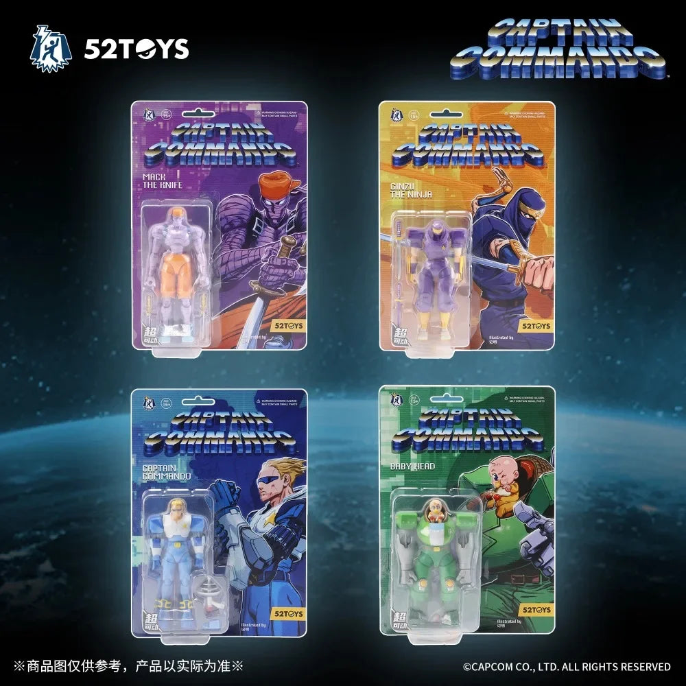 In Stock 52TOYS CAPCOM Captain Commando Figure Mack The Knife Ginzu The Ninja Baby Head Action Figure Collectible Statue Model