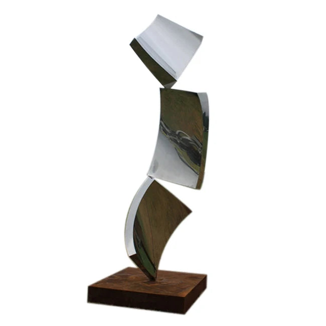 Außendekoration Spiegel Edelstahl Hof Skulptur