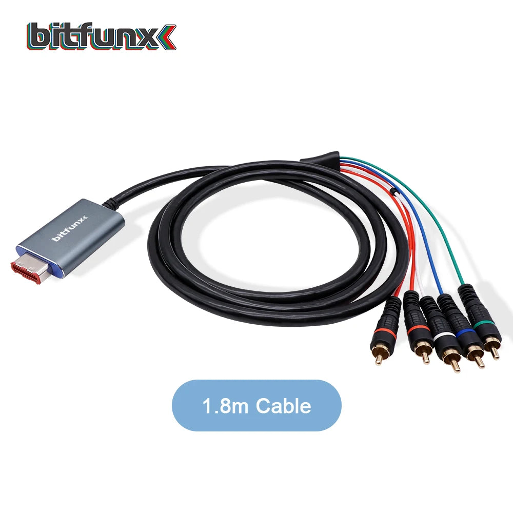 Bitfunx Component Video 5RCA YPbPr Cable for Nintendo GameCube NGC Digital AV Output High Quality Image