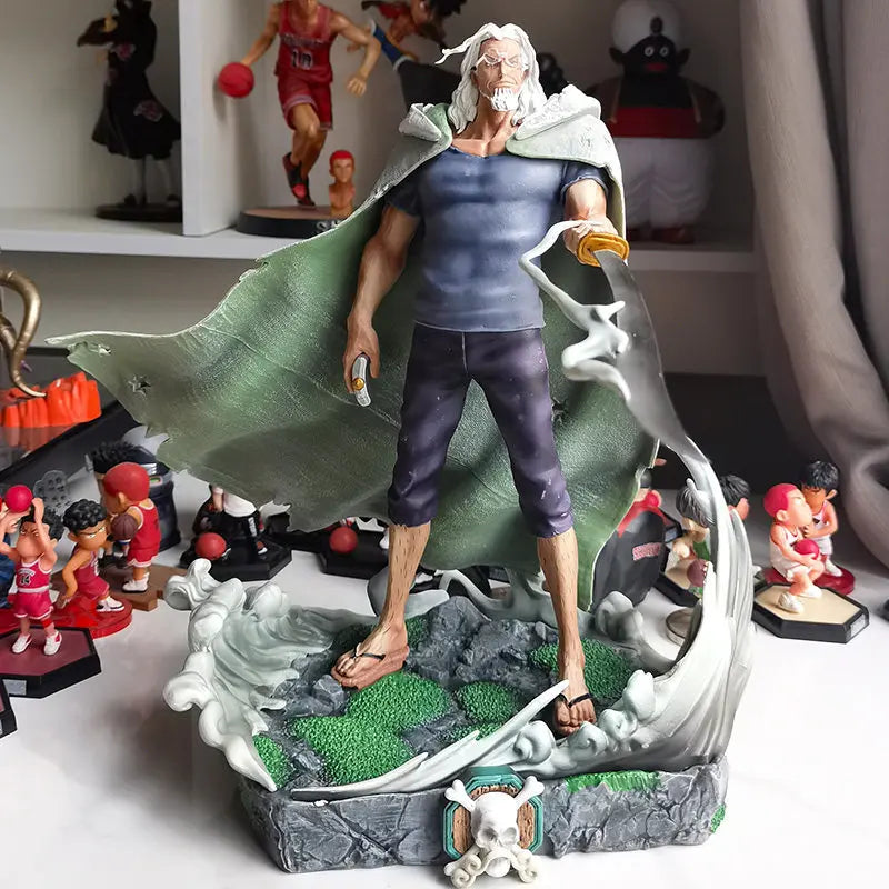 One Piece Silvers Rayleigh Anime Action Figure Collectible Statue Desktop Decoration For Anime Fans Display Model Boys Doll Toys