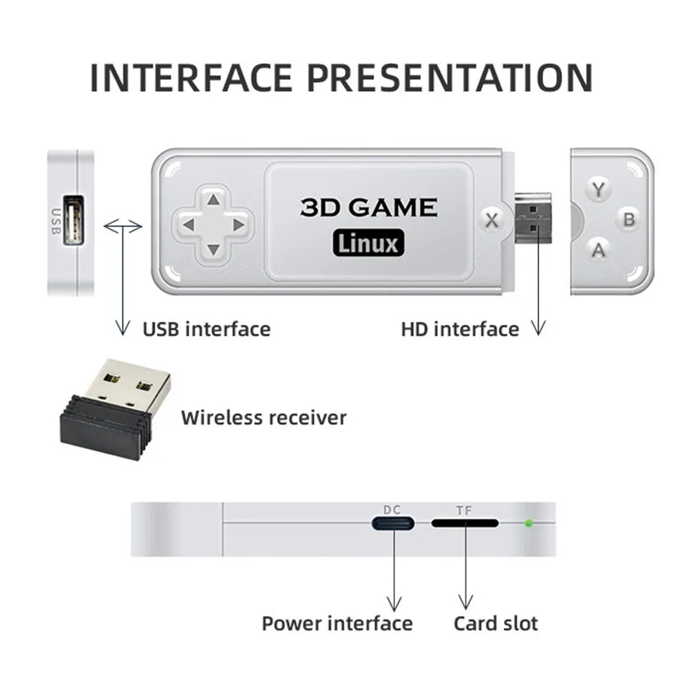 Y6/M8 Retro Game Console 4K HDMI-Compatible Output Low Latency GD10 TV Game Stick Dual Handle Portable Home Game Console for GBA