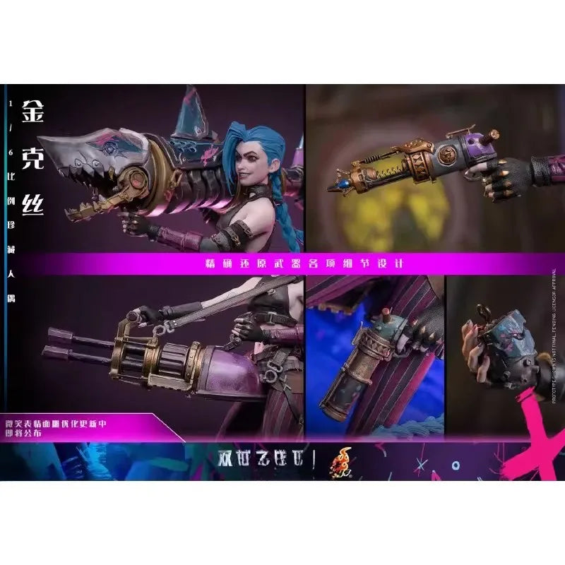 In Stock Hot Toys Jinx 1/6 Scale League of Legends Arcane Season 2 Anime Action Figure Model Doll Toys Hobby Collectible