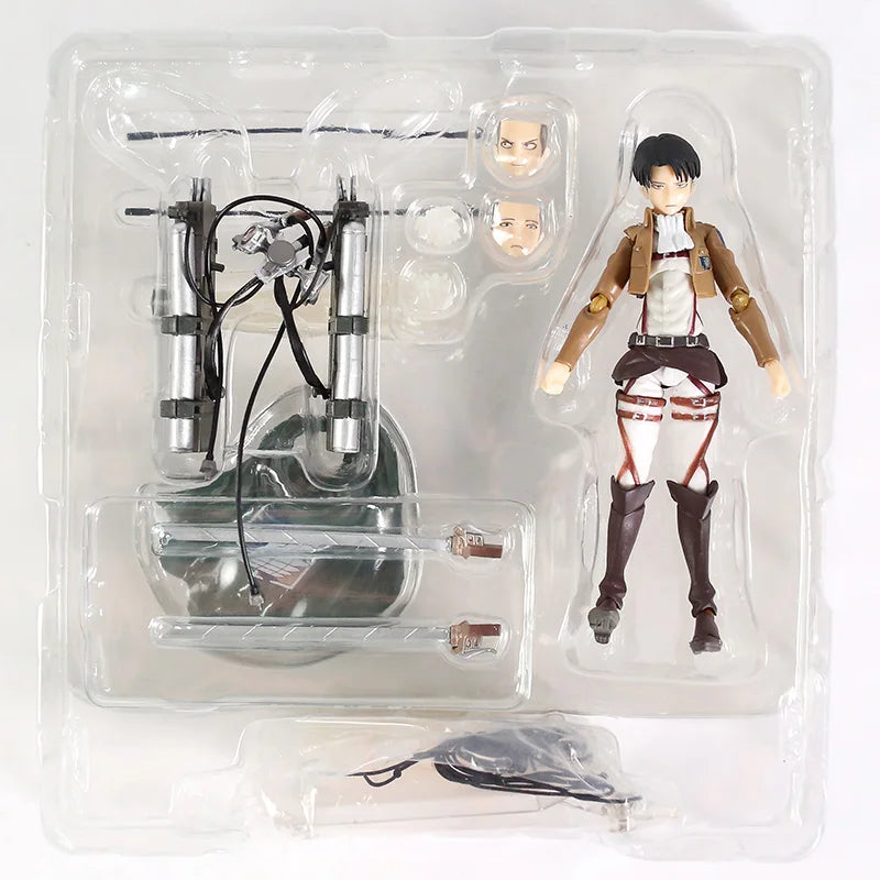 Figma  Eren Jaeger 207 Mikasa Ackerman 203 Levi Ackerman 213 Collection Action Figure Toy Decoration Model
