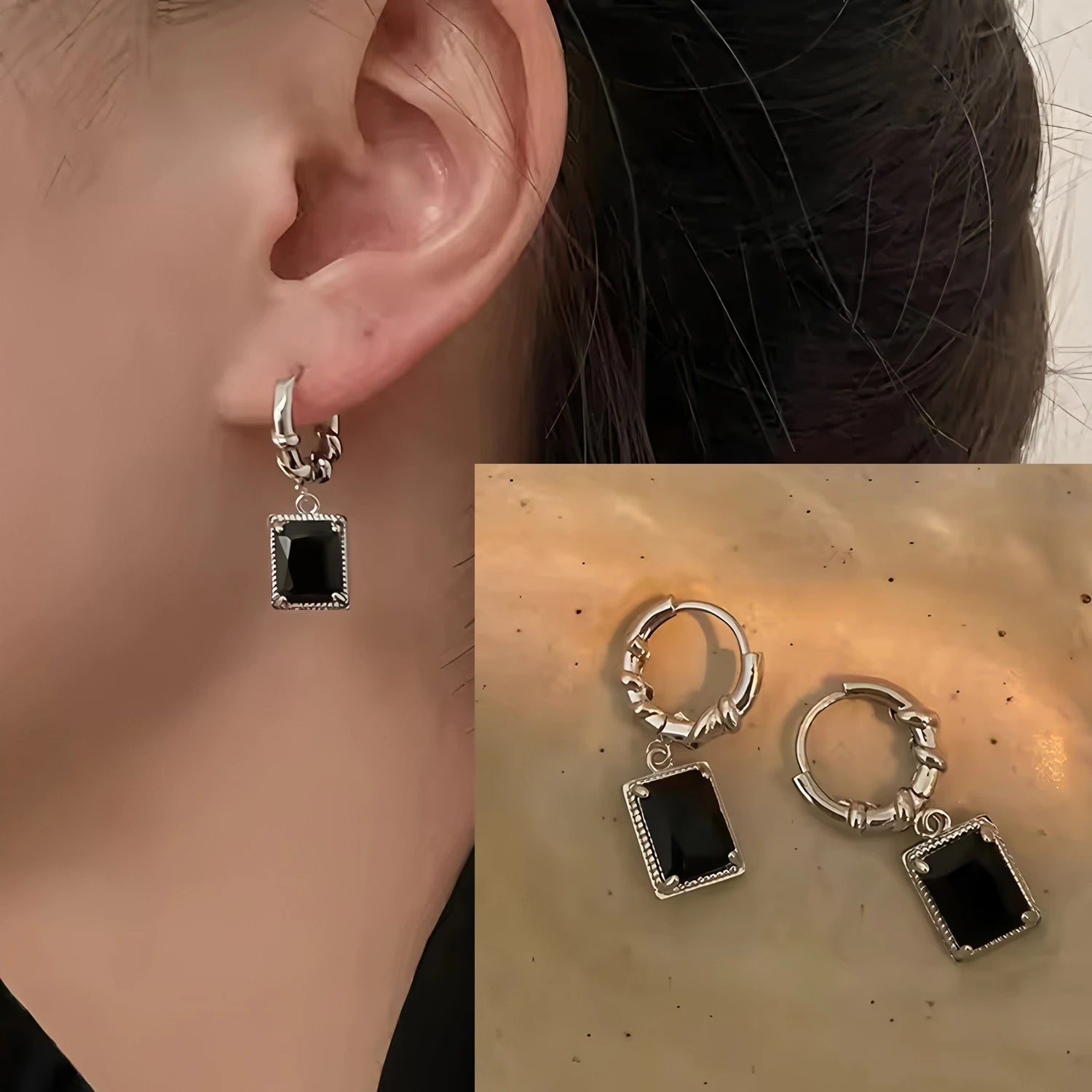 VENTFILLE 925 Sterling Silver Chunky Hoop Earrings for Women Geometric Circle Punk Ear Jewelry Party Gifts 2023 New Dropshipping