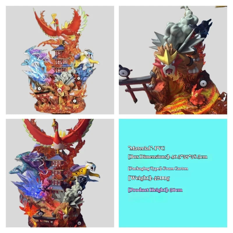Pet Elf EGG Pocket Monsters Handheld Ornament Phoenix King Three Holy Beasts Thunder God Water Lord Anime Handheld Model