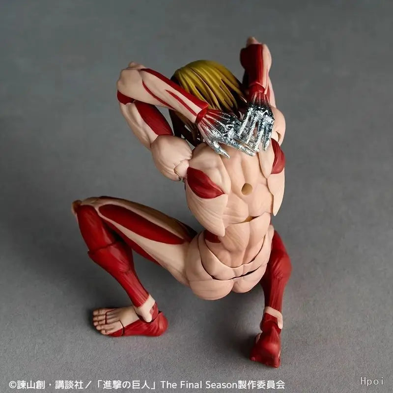 Hot Attack On Titan Amazing Yamaguchi Revoltech Nr068 Female Titan Annie Leonhart Figures Pvc Figurine Collection Model Toy Gift