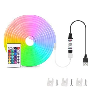 5V USB RGB Neon LED Strip Bluetooth App with Remote control Waterproof Neon Strip Light RGB Strip for Home room Decor Lighting