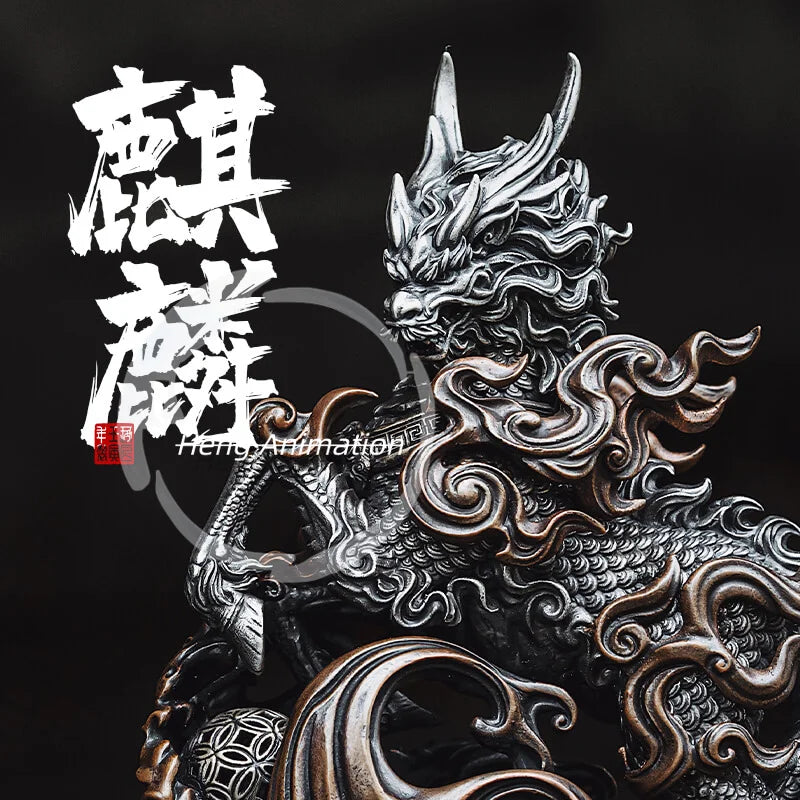 Zhuojiang Original Auspicious Kirin S925 Sterling Silver Desktop Ornament Collector's Item Gift Collectible Figurine