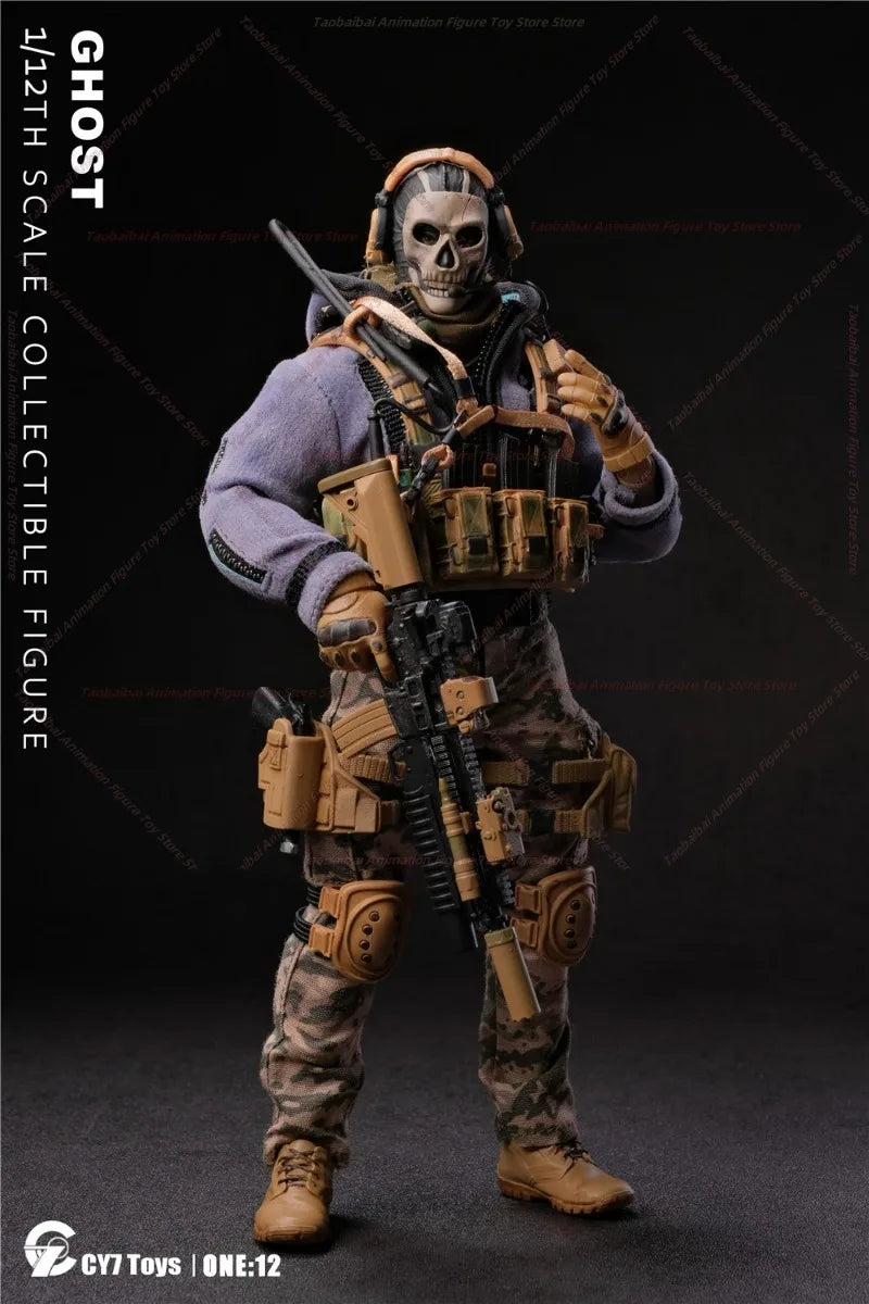 CY7-TOYS 6-inch 1:12 Death Ghost Movable Male Soldier Doll Model