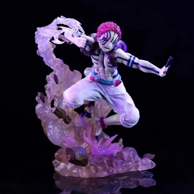 Demon Slayer Akaza Upper Rank Three Anime Action Figure Collectible Figurine Battle Effect Scene Decoration For Adult Anime Fans