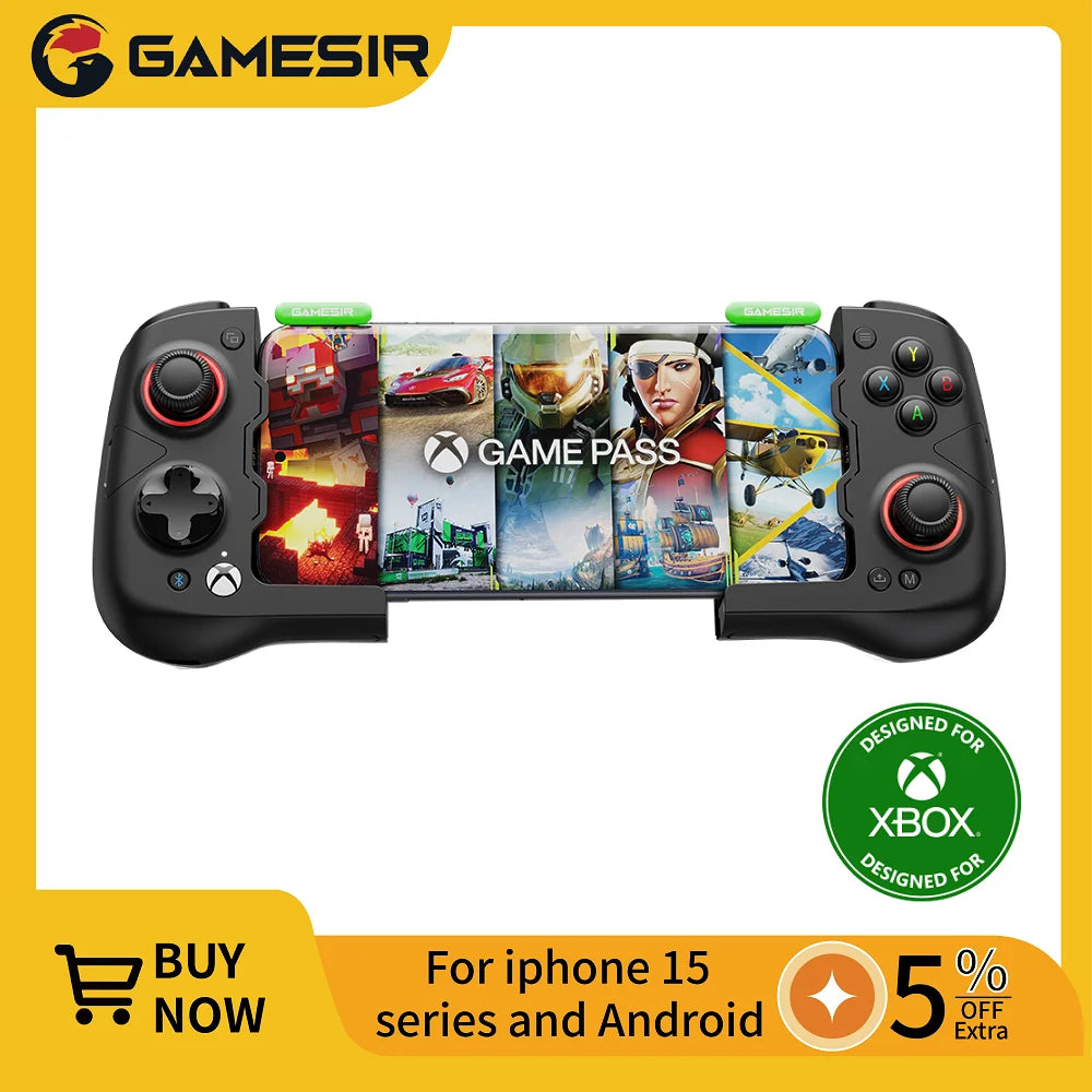 GameSir X4 Aileron Bluetooth Mobile Phone Gamepad Xbox Authorization Gaming Controller with Hall Effect, Portable joycon