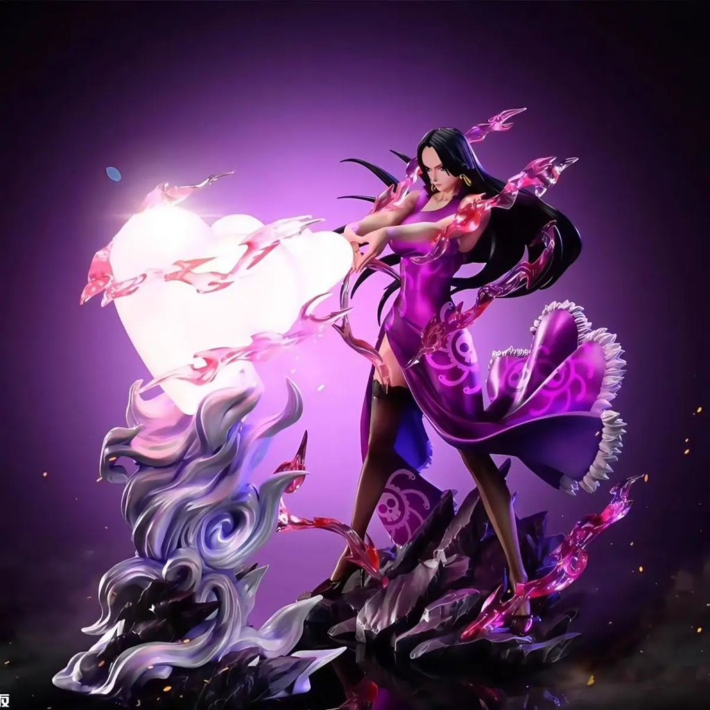 Japan Anime One Piece Boa Hancock 26.5cm Glowing Statue Figure - Love Heart Effect Model Collectible Desktop Decoration For Fans