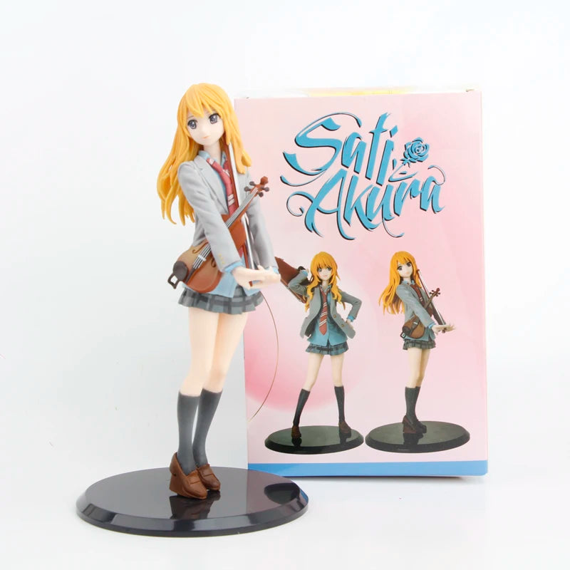 Anime Your Lie in April Miyazono Kaori Painted PVC Figure Collectible Model Toy 20cm