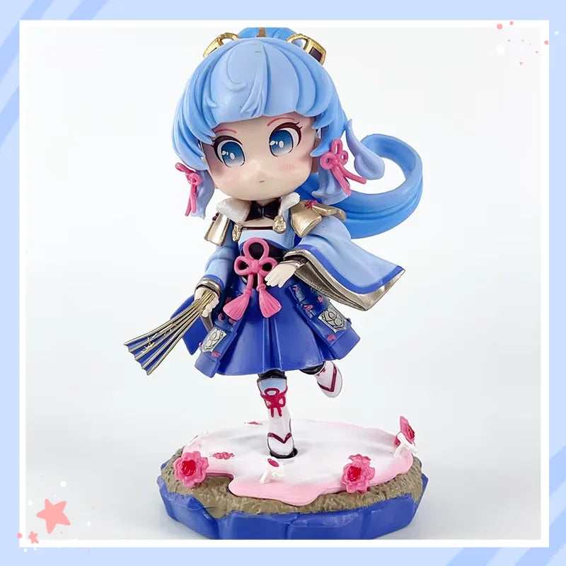 Ninety Seven Studio Kamisato Ayaka Q Style Cute Chibi Anime Figure PC Case Decoration Car Dashboard Ornament Gift For Anime Fans