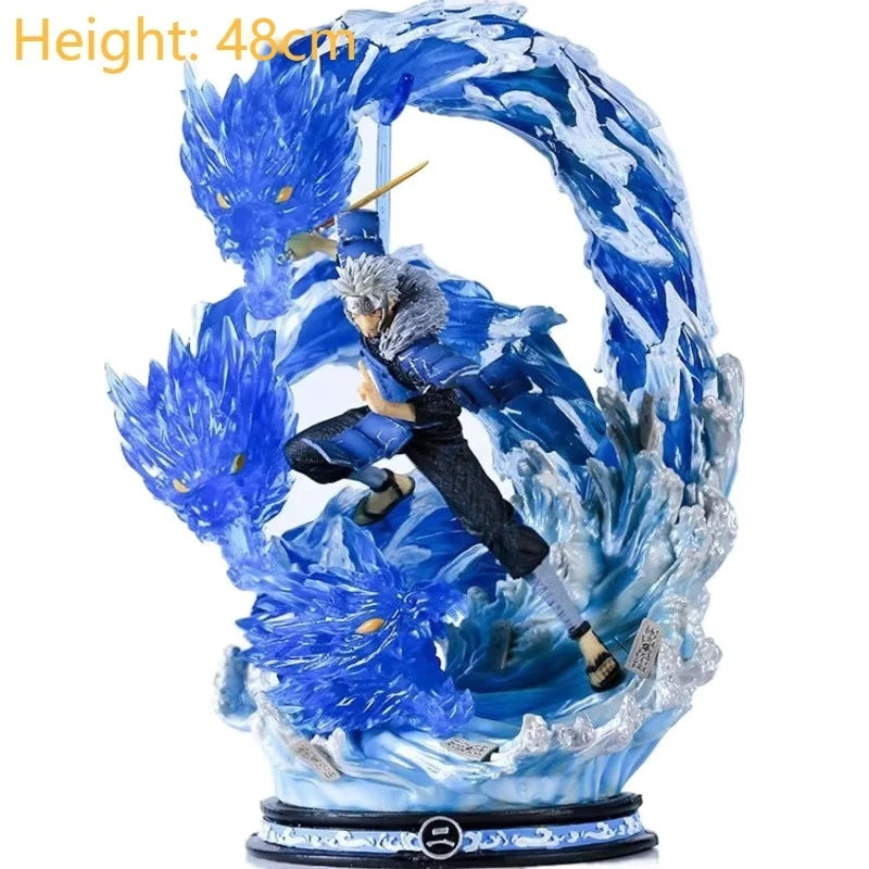 Gk Naruto Shippuden Anime 35 Cm Action Figure - Kurama Chakra Mode With Sasuke Itachi Statue Collection Toy Kyuubi Figma