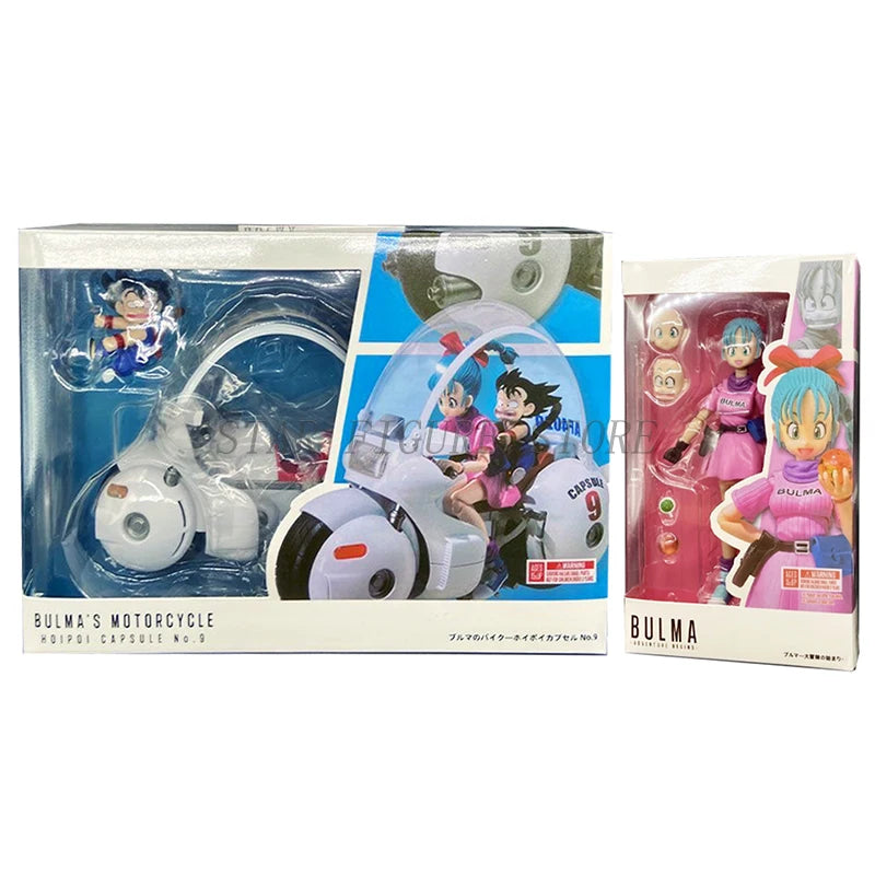 SHF Dragon Ball Adventure Actionfigur Bulmas Motorrad Hoipoi-Kapsel Nr. 9 Figurine Kindheit Goku Bulma Modell Spielzeug Geschenke