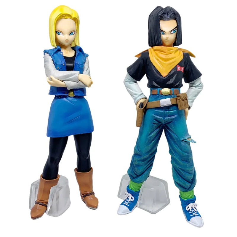 24CM Аниме Dragon Ball Z Android 17 18 Фигура Android 18 PVC екшън фигурки Колекция Модел играчки за деца Коледни подаръци