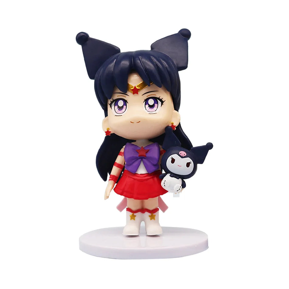 7cm Sailor Moon Anime Figure Tsukino Usagi/Chibiusa/Kino Makoto Action Figure Sailor Mars Jupiter Mercury Venus Figurine Kid Toy