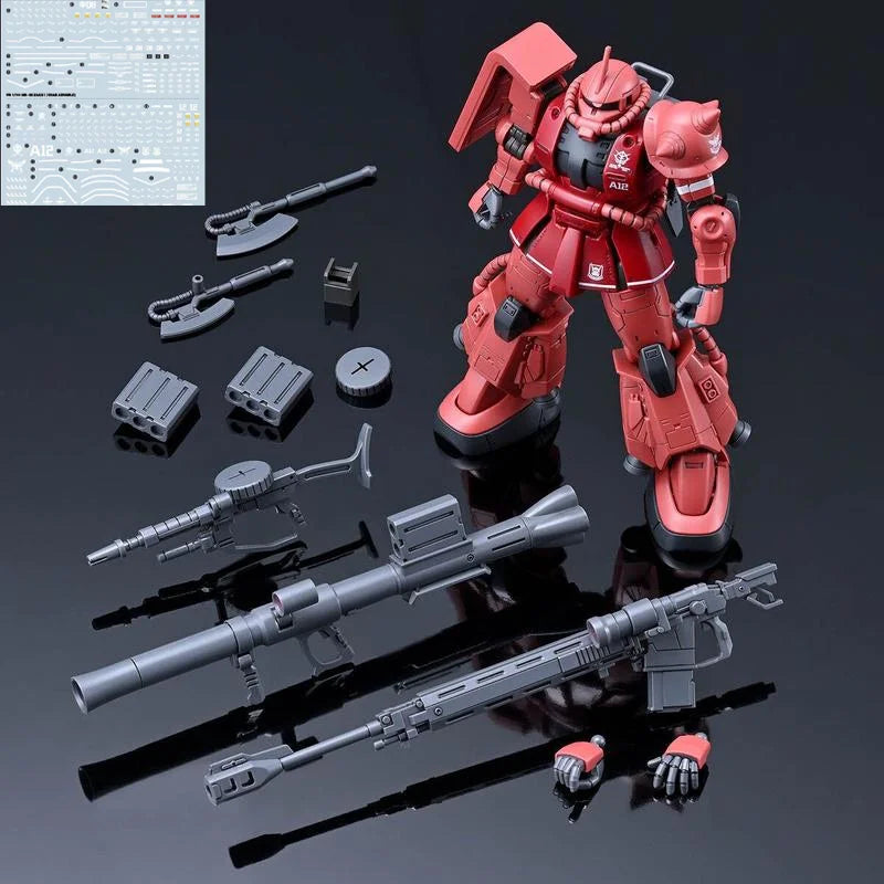 Cucuruz Doan's Island HG 1/144 ZAKU II CHAR'S CUSTOM Mech Assembly Model Kit Action Figures Decorate Children's Toys Gifts
