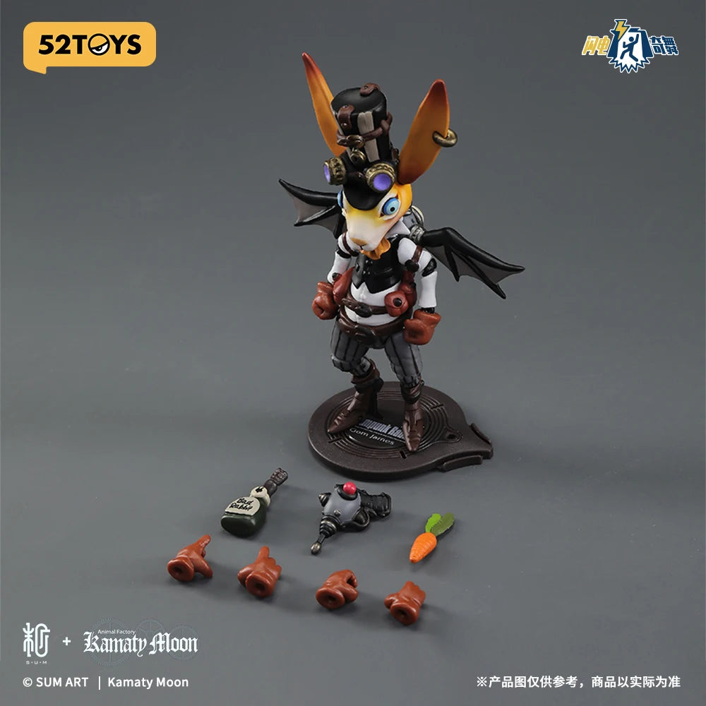 52TOYS 9,5 cm große Steampunk-Hase-Actionfigur, Sammlerstück, Tischdekoration, kreatives Geschenk für Geburtstagsfeiern