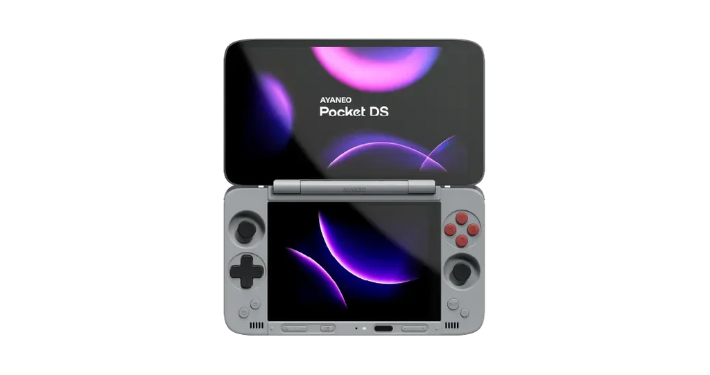 AYANEO Pocket DS-Spielekonsole, 7 Zoll, 1080P, 165 Hz, OLED-Bildschirm, 8000 mAh, tragbare Android-Handheld-Konsole, Dual-Screen-Flip-Spielmaschine