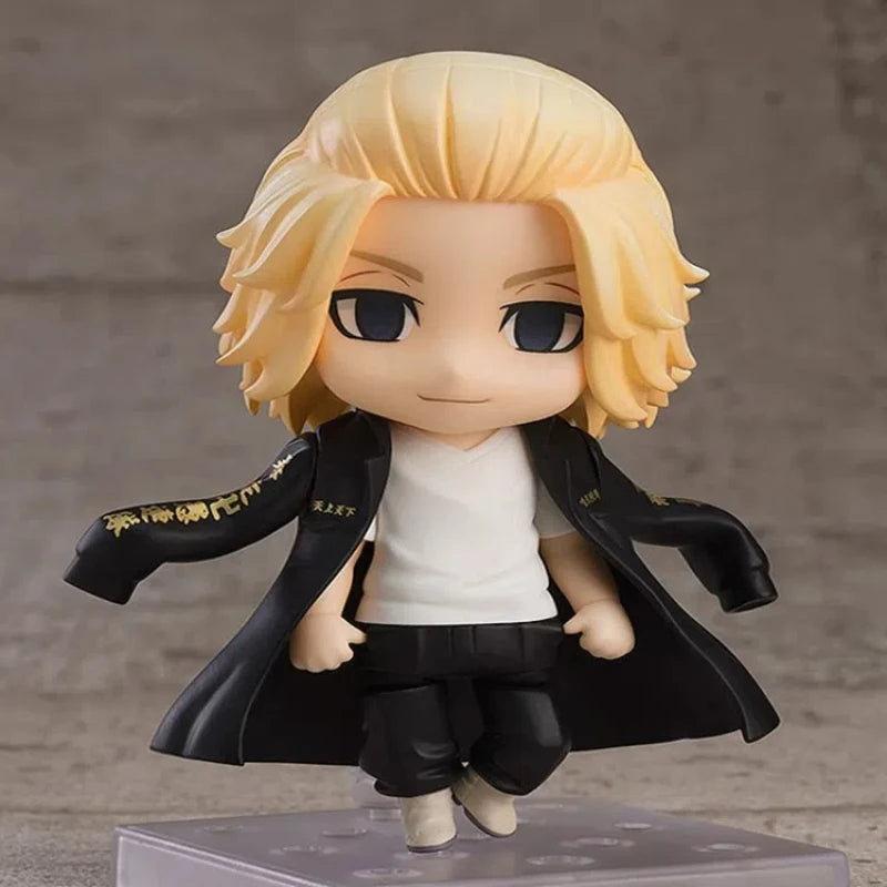 Anime Tokyo Revengers Manjiro Sano Draken Joint mobility Q-version Action Figure PVC Model Statue doll Toy Desk Decor Gift boxed