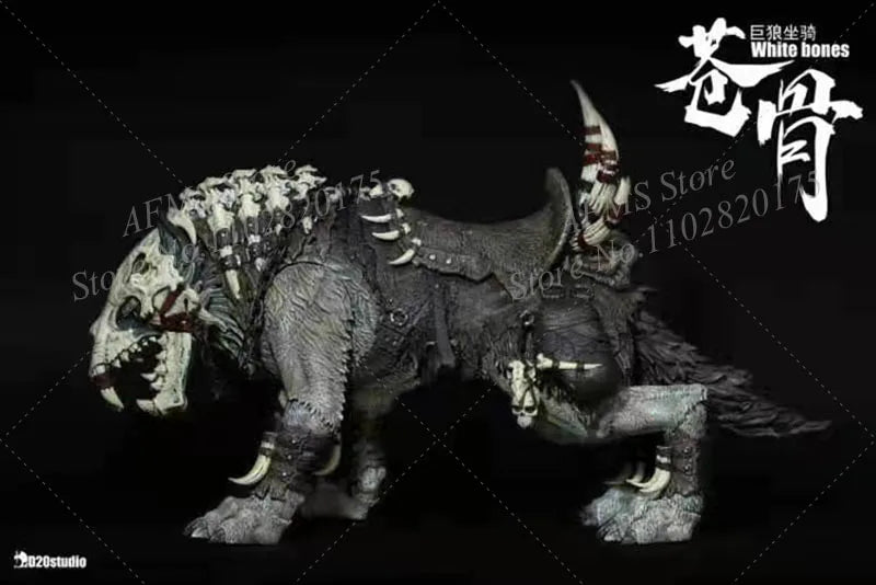 D20 Studio 37Cm 1/12 Scale Collectible Figure Wolf Orc Mounts Giant Wolf Mount White Bone Movable Wolf For 6" 7 "Action Figure