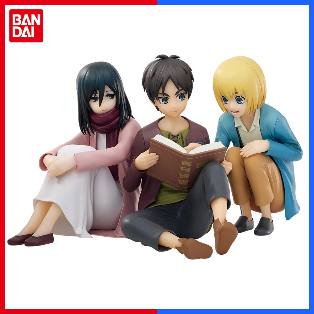 In Stock BANDAI Original Ichiban Kuji KUJI Attack On Titan Anime Figure Eren Jaeger Levi Ackerman PVC Cool Model Collection Toys