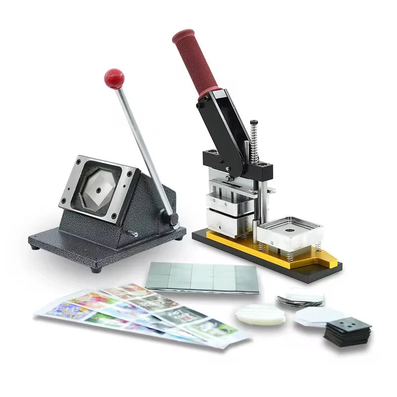 2x2" (Maschine + Cutter + 100 Magnete) oder (1000 Magnete Material) Custom Photo Kit Kühlschrank Magnet Button Maker Maschine Kühlschrank