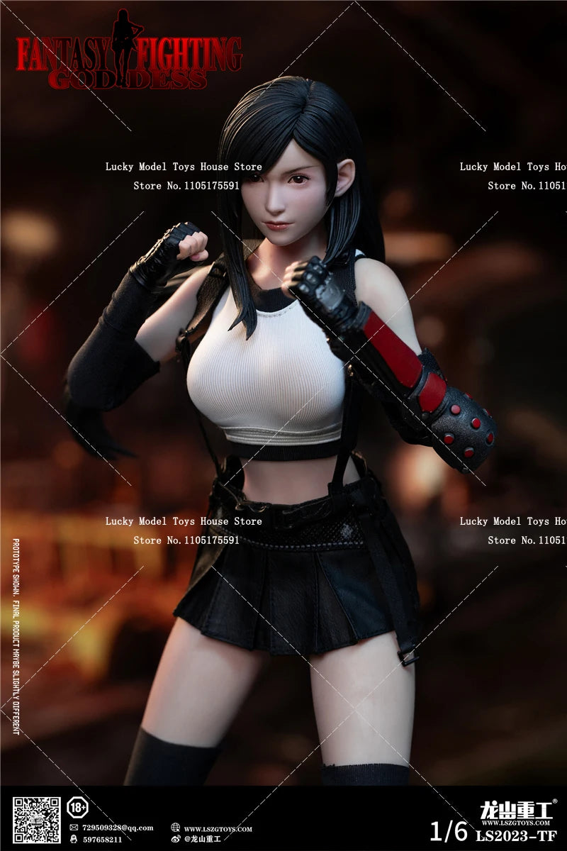 LS2023-TF 1/6 Fighting Goddess Tifa Action Figure Magic Fiction Fantasy Beauty Girl 12inch Soldier Model Doll Collection