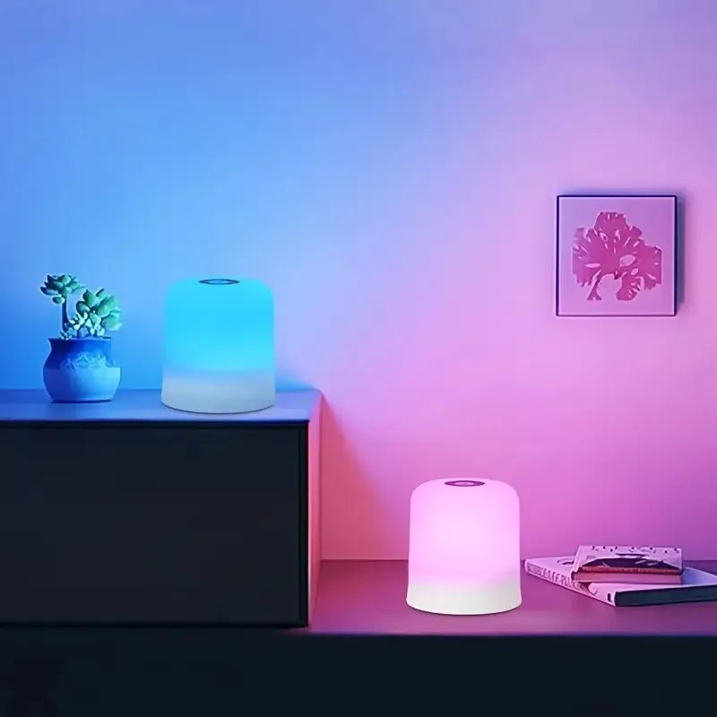 LED Table Lamp With Remote Dimmable Bedside Lamp For Bedroom Tricolor RGB 16Color Change Touch Night Light Rechargeable Portable