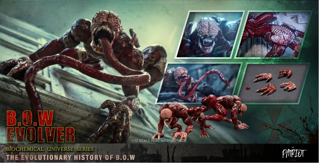 Patriot Studio 1/12 B.O.W Evolver Mutated Monster Figure Movable Model Soldier Action Figure Body Doll for Collection