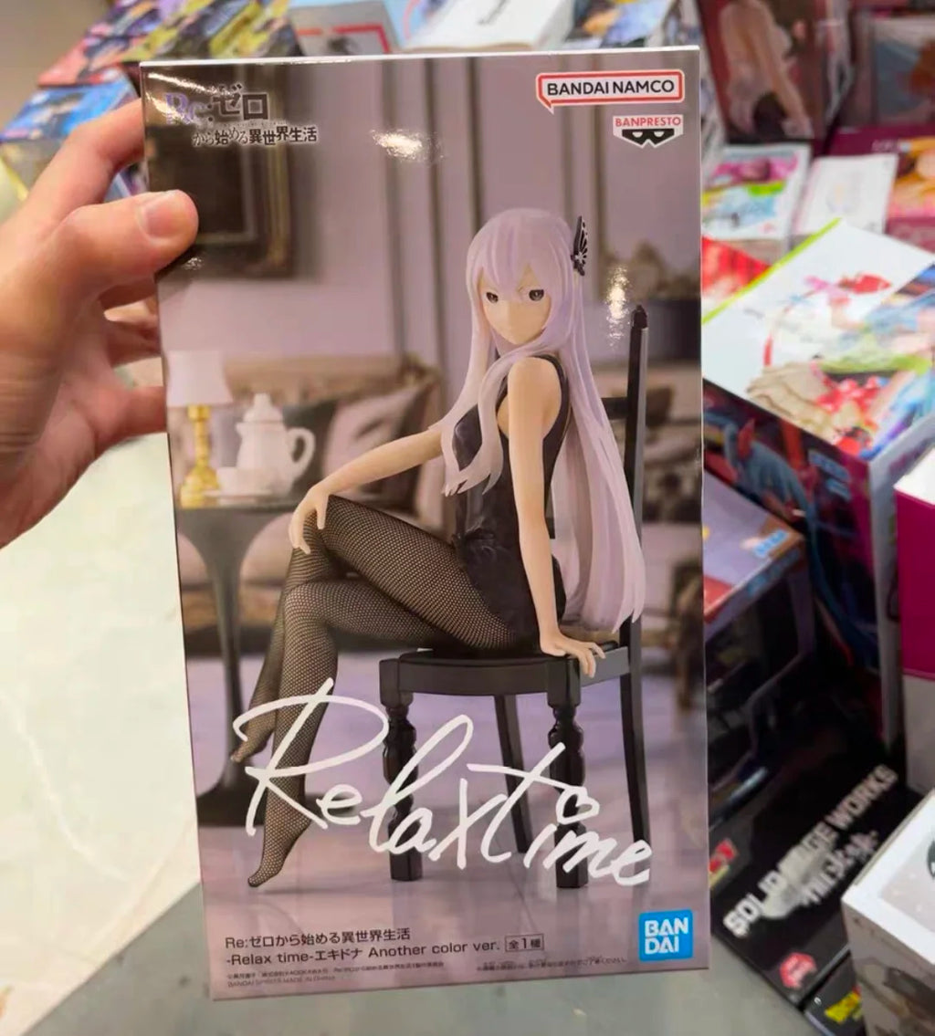 Original Bandai Banpresto Re:ZERO Starting Life In Another World Relax Time Echidna Pvc Anime Action Figure Model Toys Boy Gifts