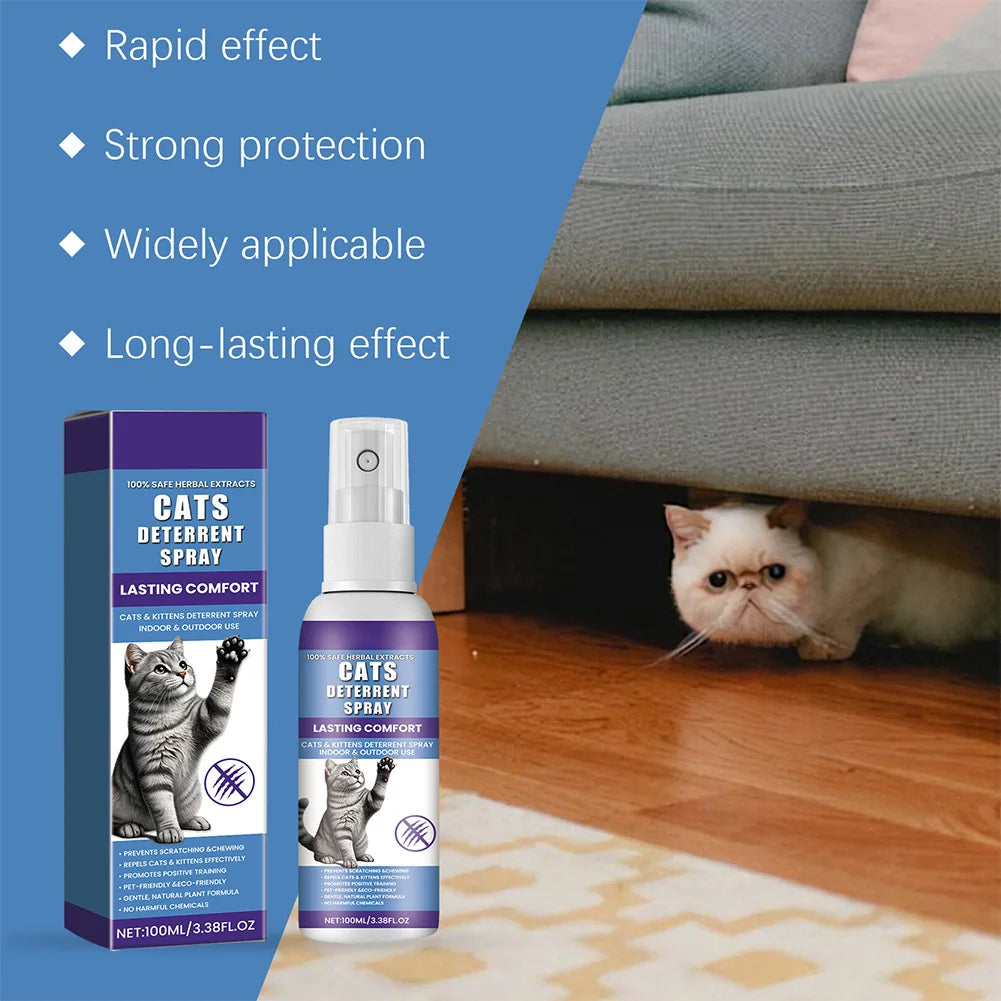2Pcs Cat Deterrent Spray Natural Cat Scratch Deterrent Training Aid Furniture Protector for Sofa Curtain