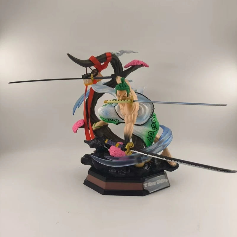Auf Lager: One Piece Three Knives Flow Crazy Tiger Roronoa Zoro Gk Schrumpfversion Leuchtende Statue Modellbausatz Spielzeug Kindergeschenke