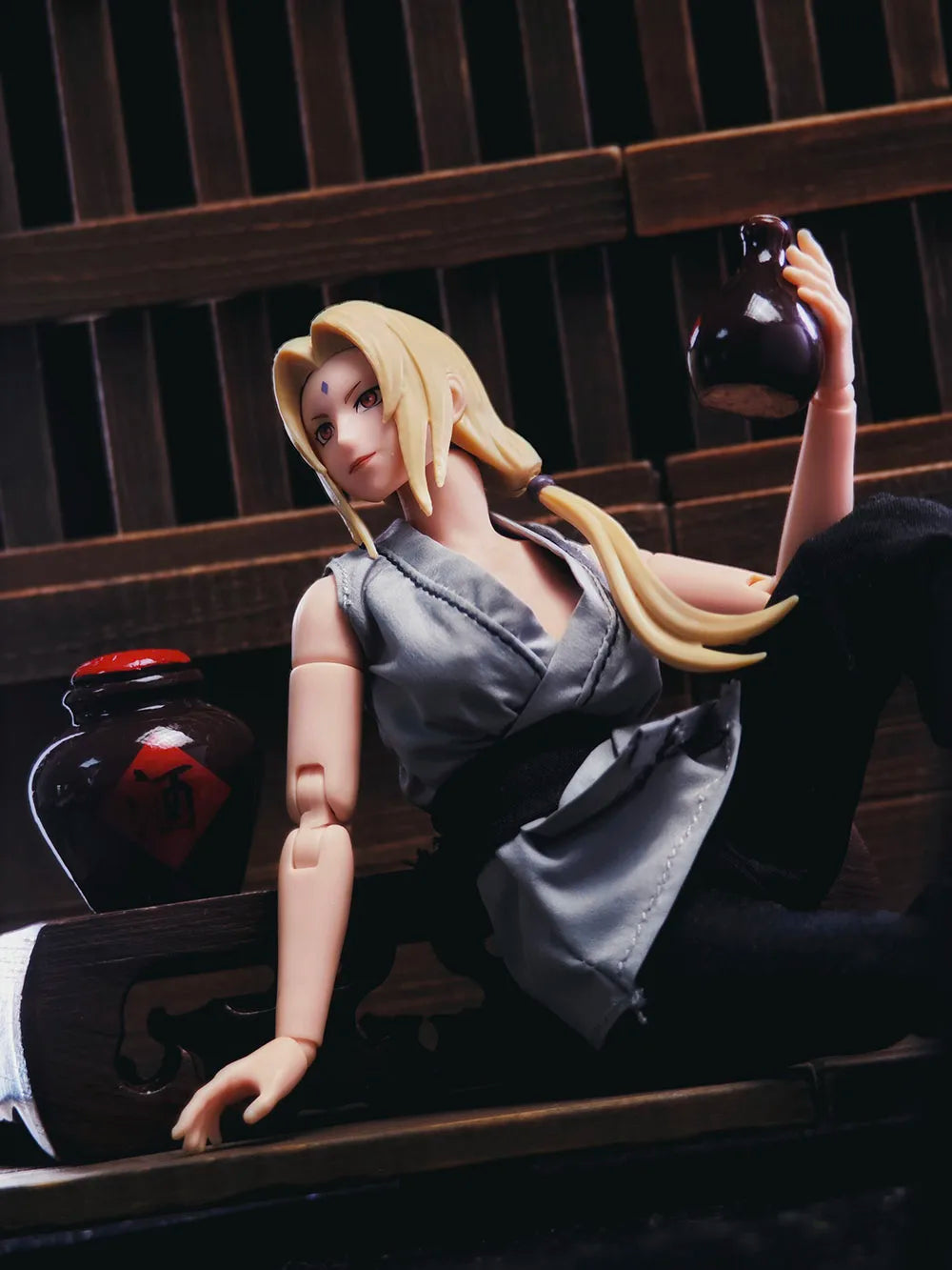 1/12 Scale Five Generations Tsunade Cloth Robe Vest Pants Shoes Set Clothes for 6" Action Figure CF Body Model