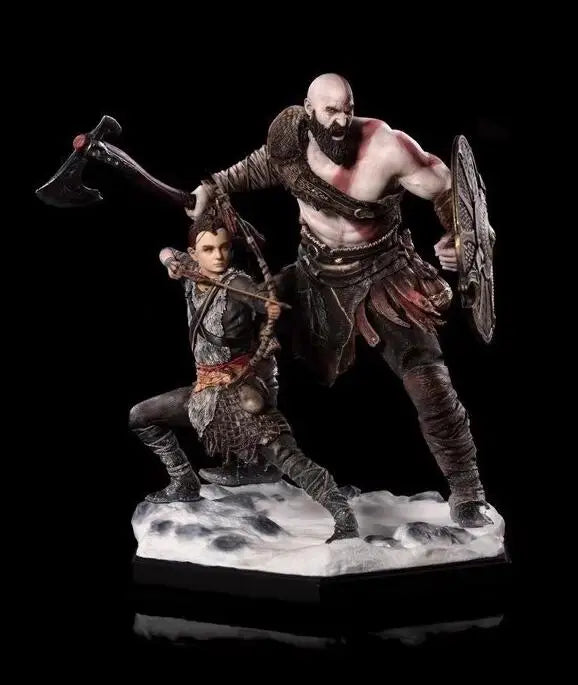 IRON Game God of War 4 Kratos & Son Atreus 20cm PVC Action Figure Collectible Model Toys for Gift