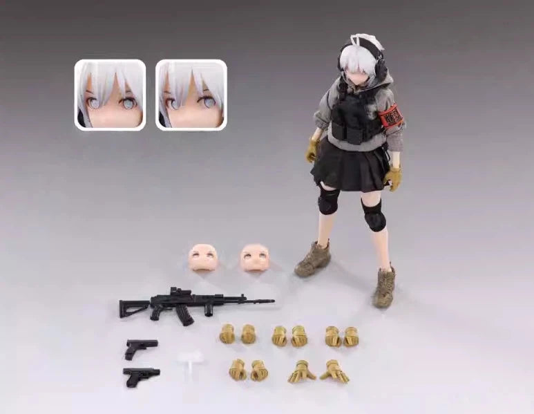 Pa003 Pocket Art Series Vol.3 Sasha 1/12 Scale Action Figure 6in Female Soldier Articulated Doll With Cloth Clothes Collectible