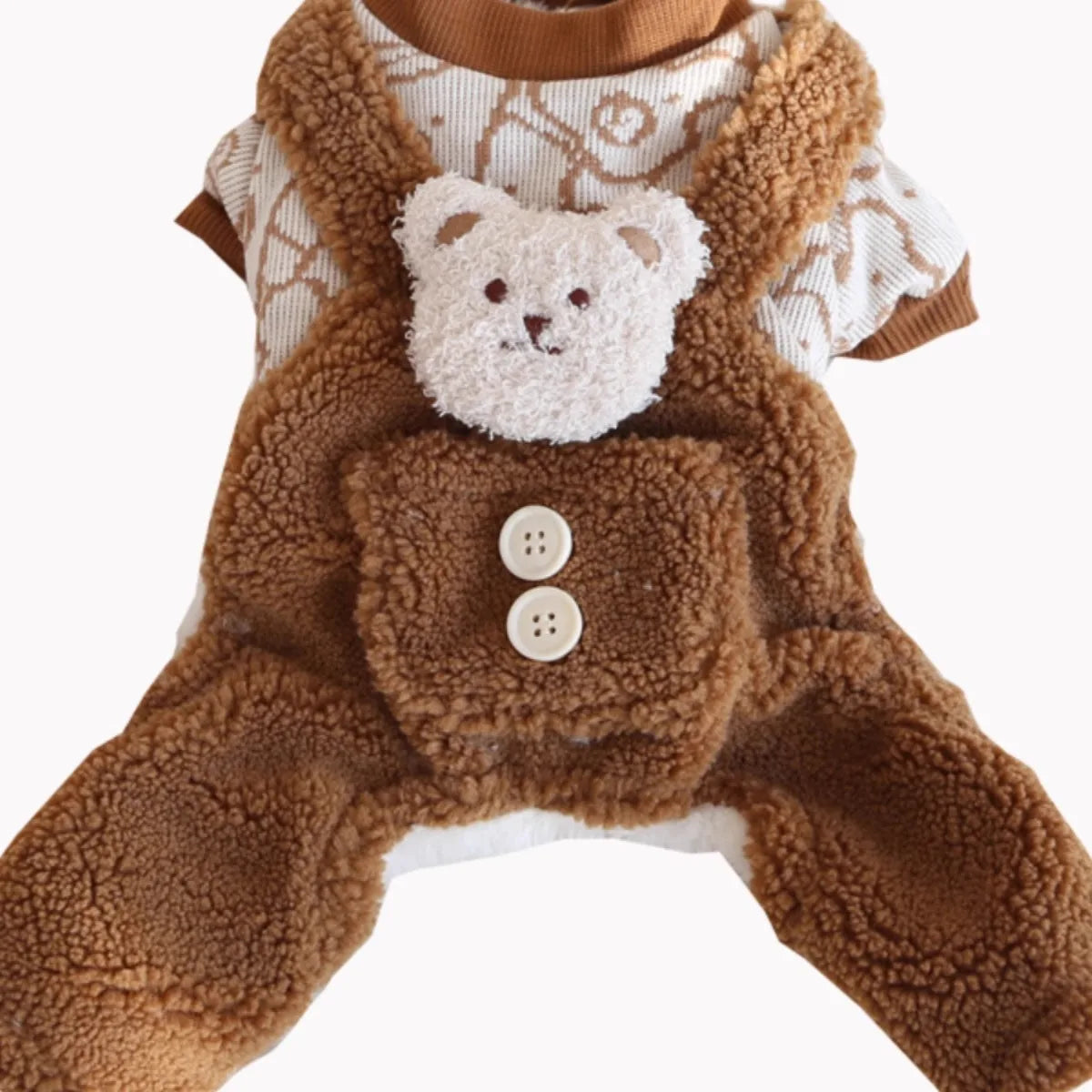Autumn Winter Velvet Overalls Warm Teddy Bear Jumpsuit Cat Clothing Four Legged Pants Universal Thick Pet Clothing Puppy Clothes
