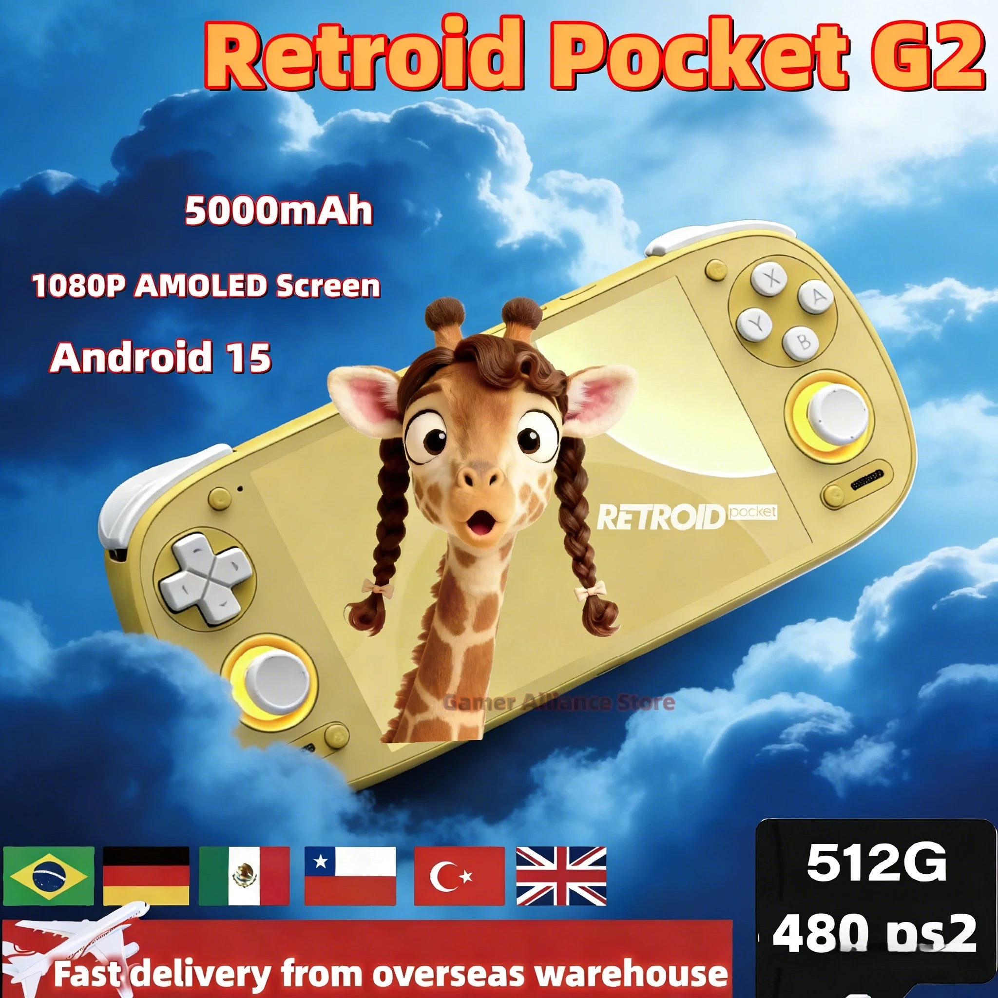 Retroid Pocket G2 RP G2 Retro Handheld Game Console Video Game Consoles 5.5Inch 1080P AMOLED Screen  Android15 5000mAh PSP PS2
