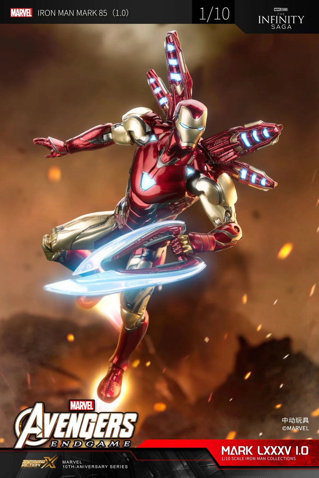 1/10 Original ZD Toys Iron Man MK2 War Machine2.0 MK16 MK11 MK24 MK35 MK47 Tony Stark Collection Model Action Figure Kids Toys