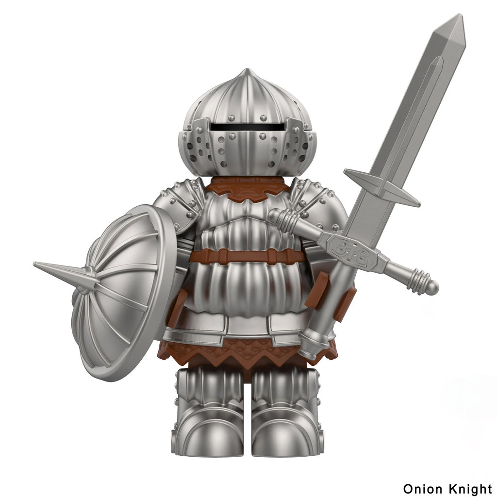 Medieval Onion Knight Detailed Black Knight Armor figure with Big belly, movable body building blocks toys