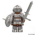 Medieval Onion Knight Detailed Black Knight Armor figure with Big belly, movable body building blocks toys