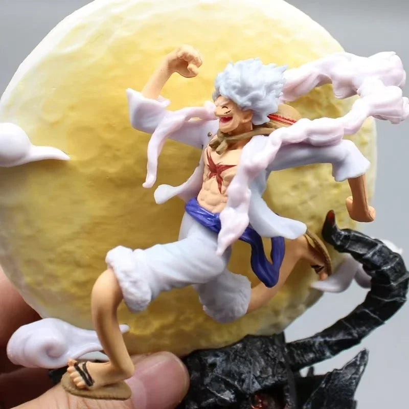 14cm One Piece Anime Figure Nika Monkey D Luffy Gear 5 With Moon Light Action Figure Statue Model Collection Toys Gift Ornaments