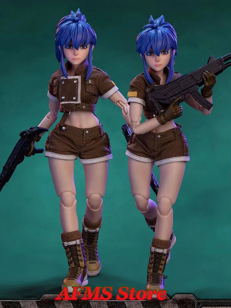 TUNSHI 1/12 Scale Collectible Figure Leona Heidern Anime Fighting Girl 6Inch Women Soldier Action Figure Model