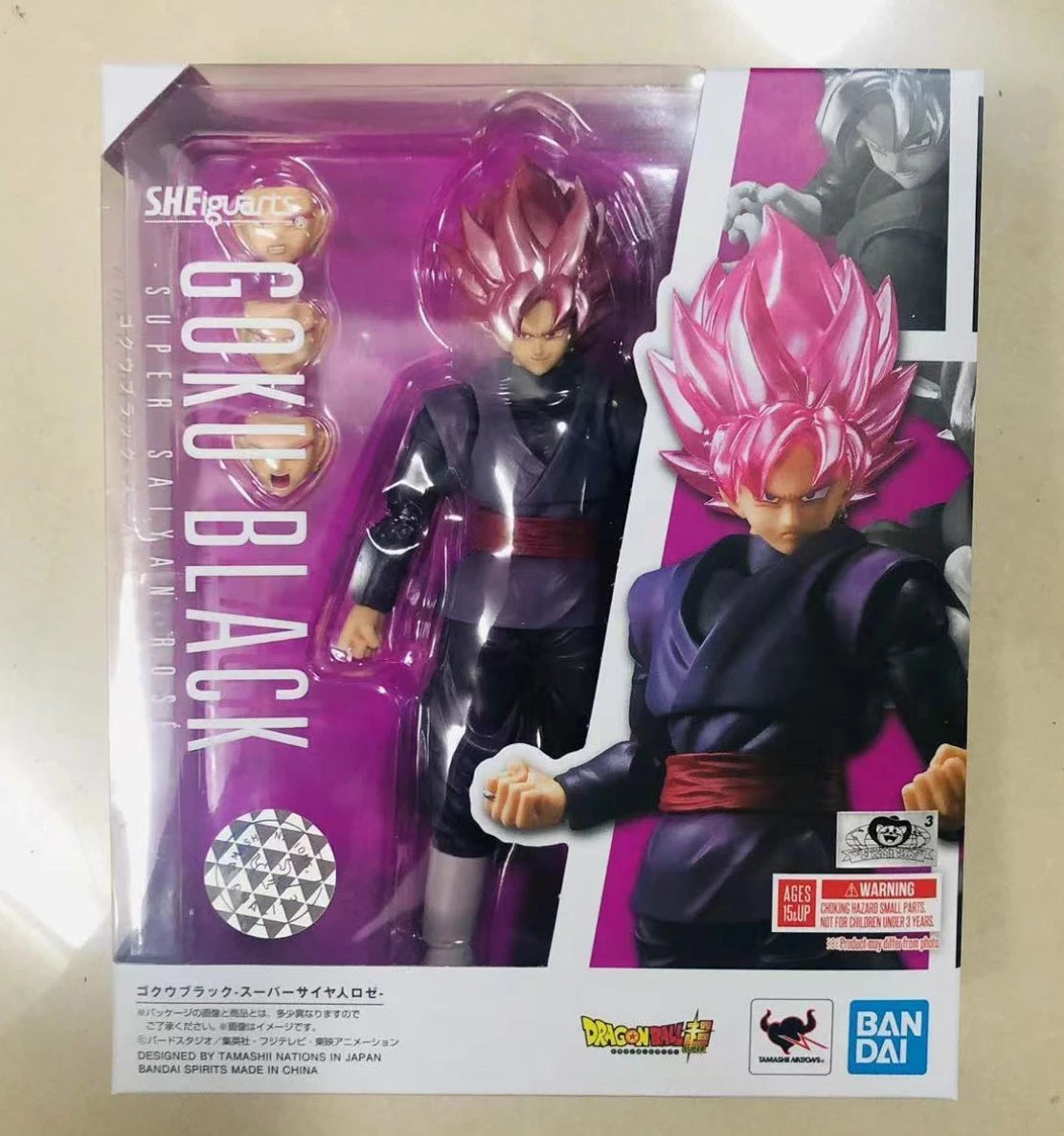 En Stock 100% Original Bandai S.H.Figuarts SHF Goku Negro Super Saiyan Rose Rerelease Edition Dragon Ball Super Anime Juguetes